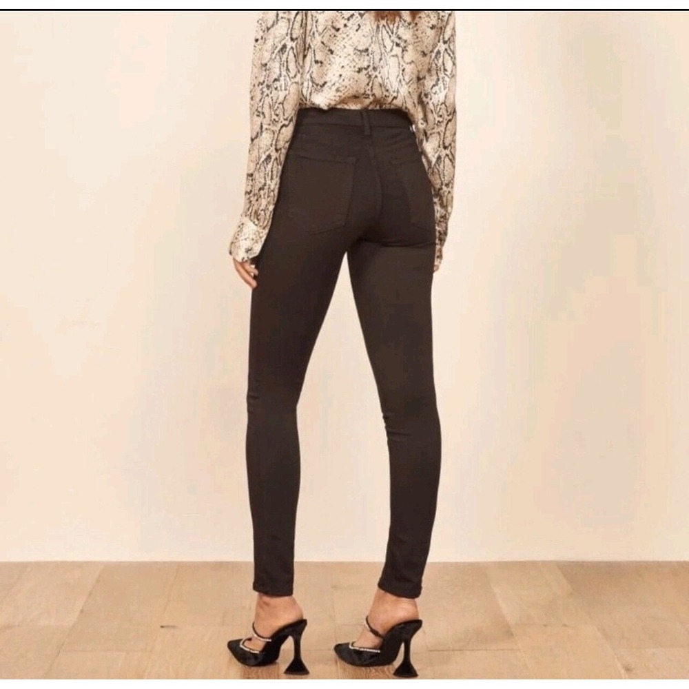 Reformation Harper Cigarette Size 23 Black Mid Rise Stretch Jeans NWT $198